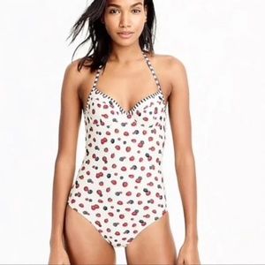 J.Crew Mixed Berry Halter Swimsuit.